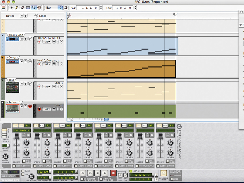 The sequencer in Reason 4 is much more powerful than the one in previous versions.