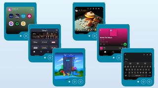 How to Samsung Galaxy Z Flip 5 cover screen apps Good Lock Launcher Disney Tetris Gallery Spotify Keep