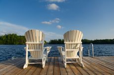 beach chairs on a deck