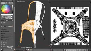 Unwrap the chair and organise the unfolded parts over the mapping space