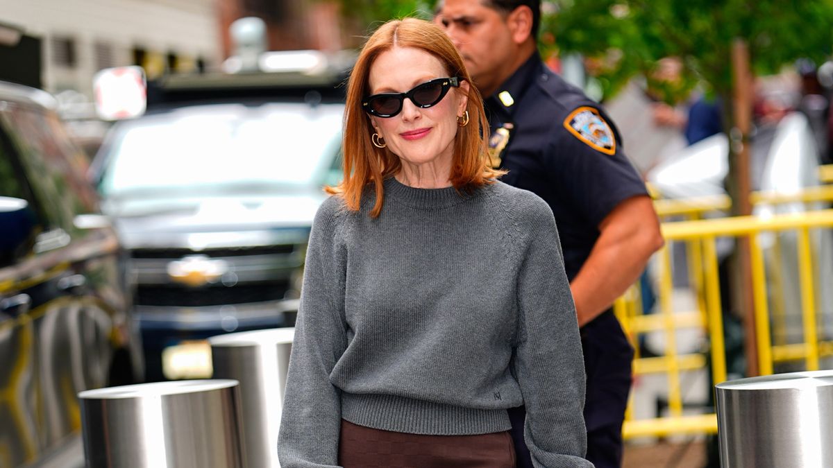Julianne Moore's Woven Bag & Loafers Prove She's Bottega Veneta's