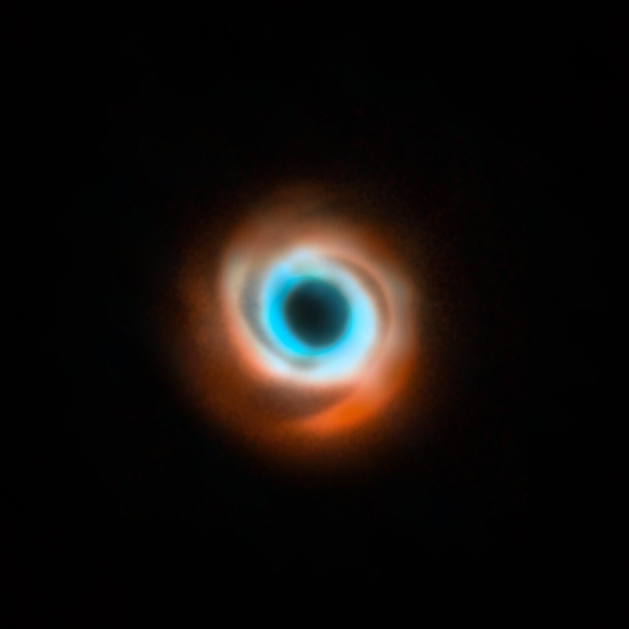 An orange and blue swirl.