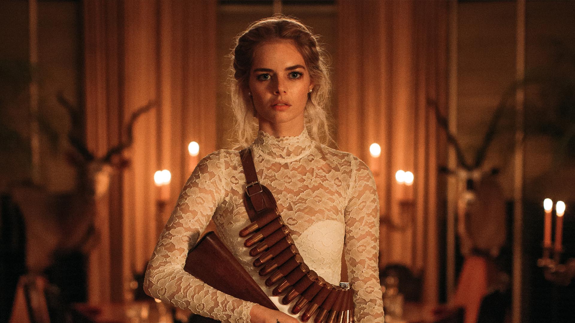 Samara Weaving in Ready or Not.