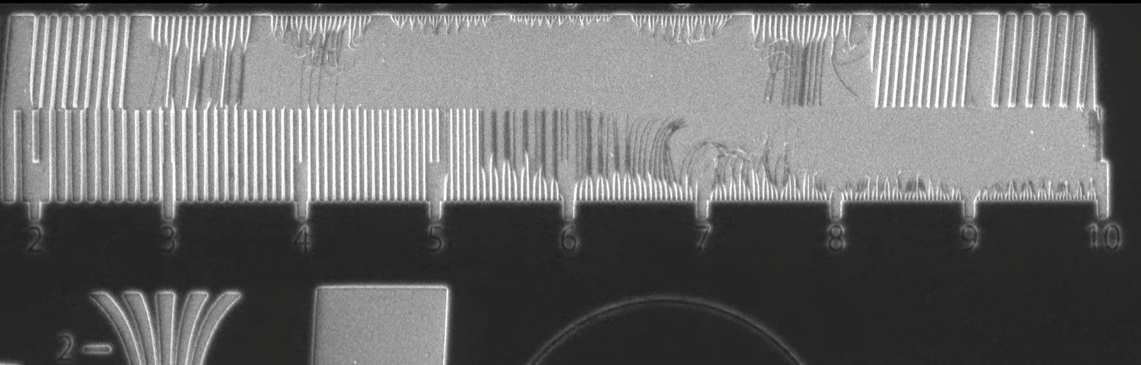 Delamination on an Electron-beam Lithography printed wafer.