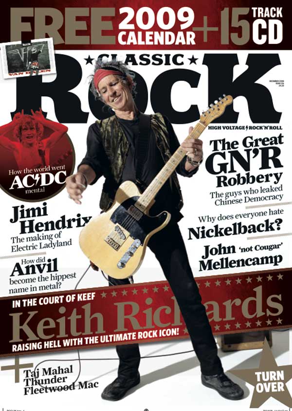 The cover of Classic Rock, featuring Keith Richards