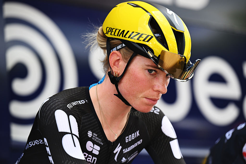 SAMMUR, FRANCE - JULY 29: Demi Vollering of Netherlands and Team FDJ - SUEZ prior to the 4th Tour de France Femmes 2025, Stage 4 a 130.7km stage from Saumur to Poitiers / #UCIWWT / on July 29, 2025 in Saumur, France. (Photo by Szymon Gruchalski/Getty Images)