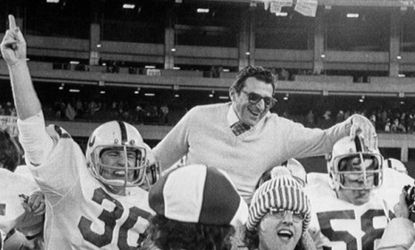 Penn State coach Joe Paterno after a 1974 win.