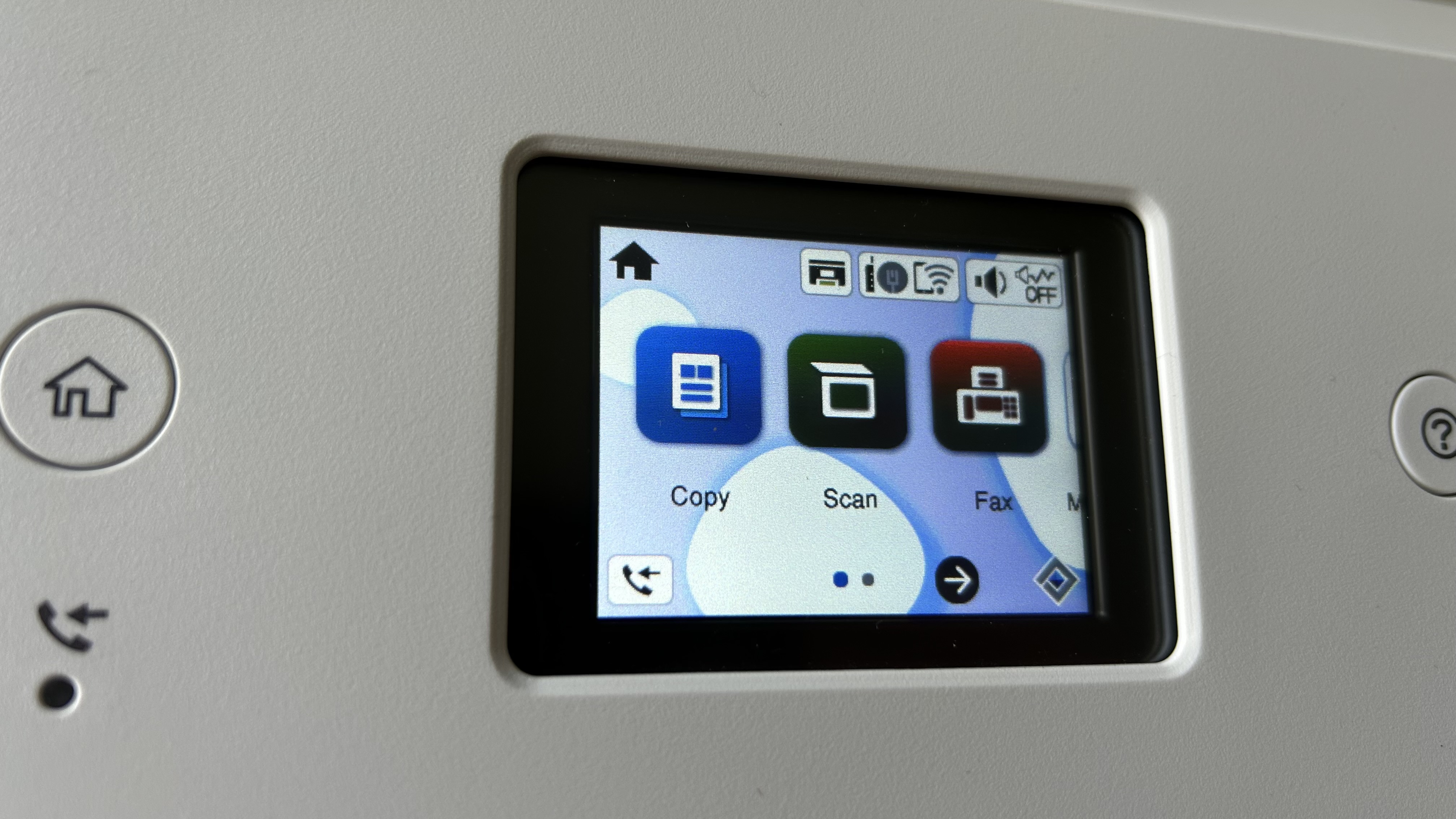 The Epson EcoTank ET-4950 series ink tank printer undergoing testing in a home office during our review process