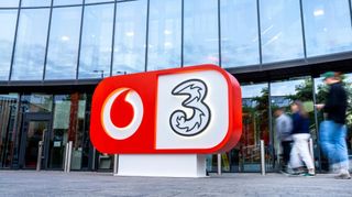 VodafoneThree logo office building