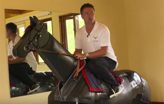 Michael Owen takes to the saddle