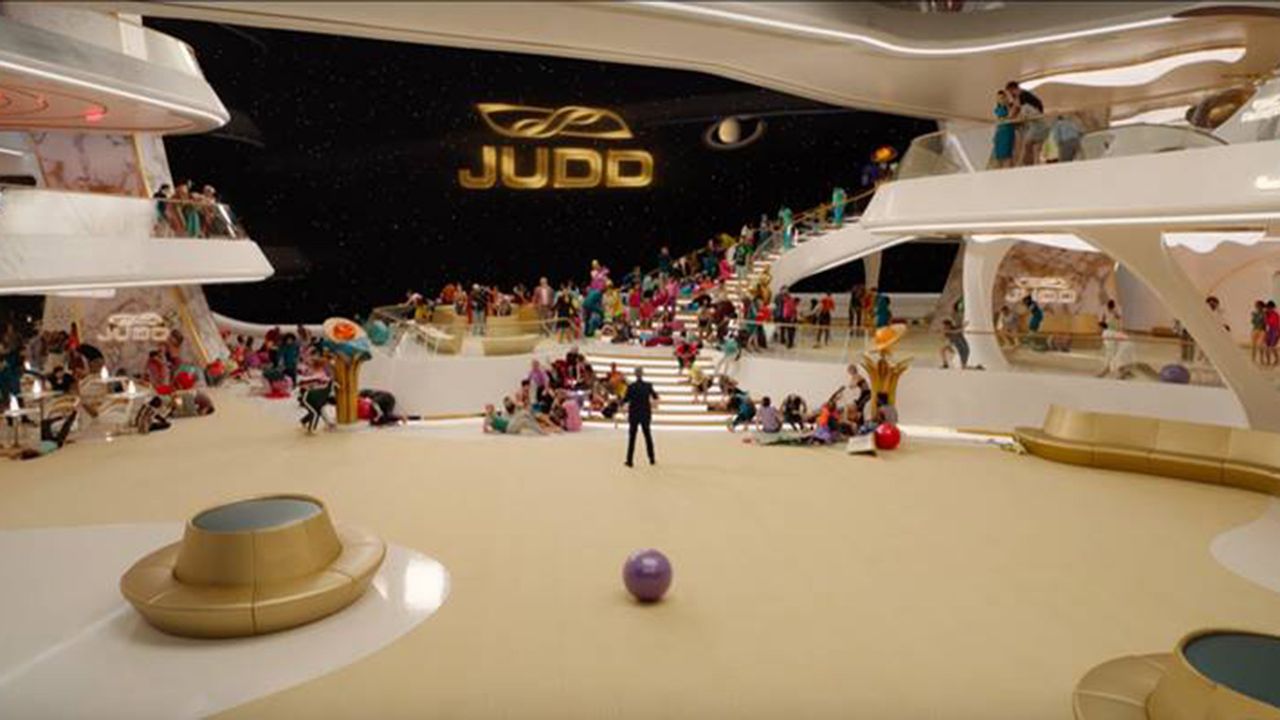 The Atrium of Avenue 5, an opulent cruise ship in HBO's space comedy.