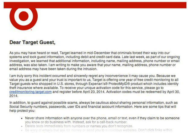 Why Target S Customers Thought Its Post Hack Email Was A Scam