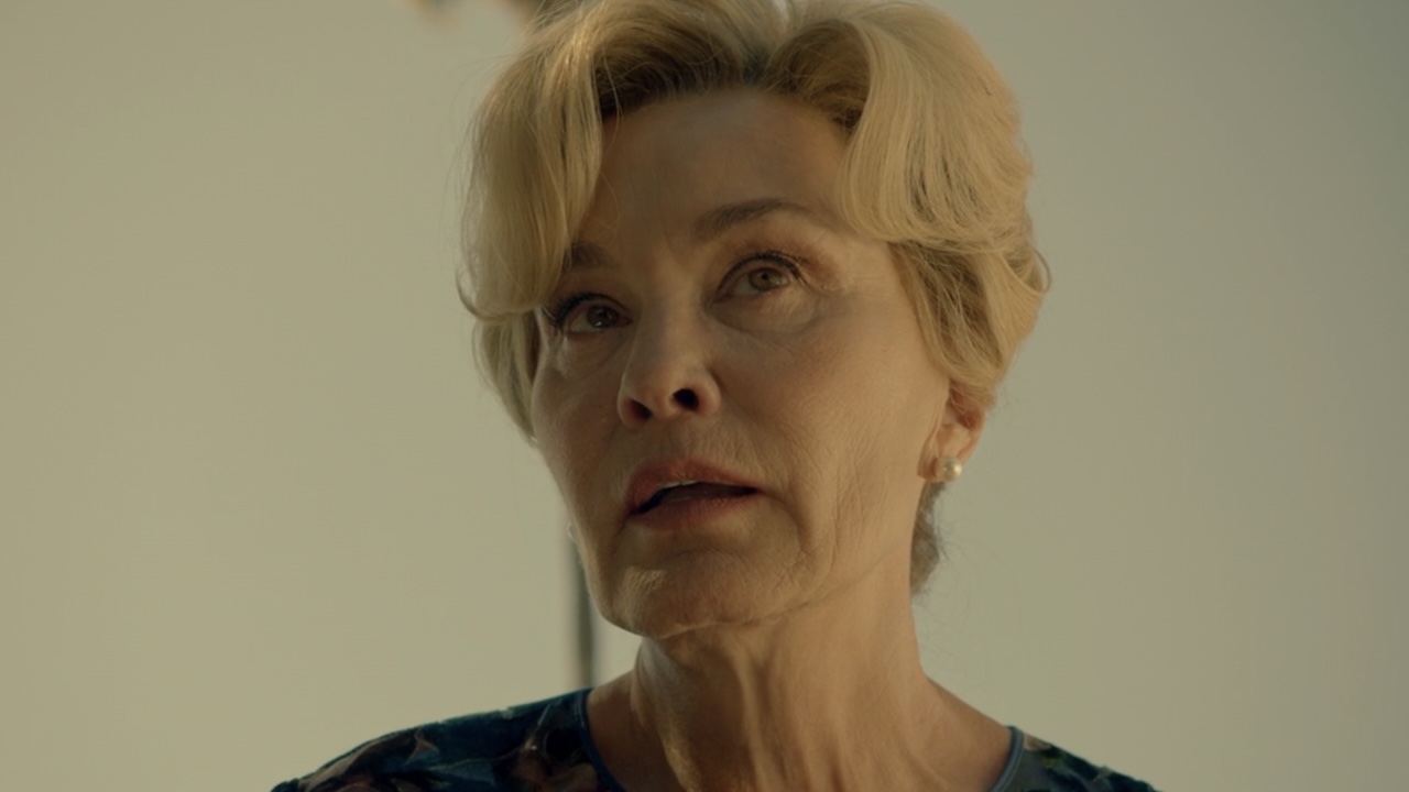 Constance crying over Michael's dying body in American Horror Story: Armageddon