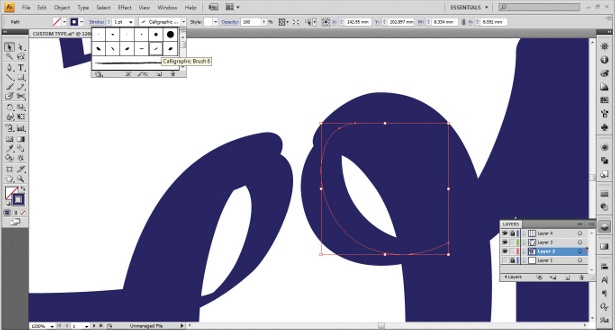 Use the Calligraphic Brush tool: step 9