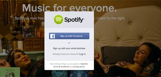 Spotify lets you log in with Facebook