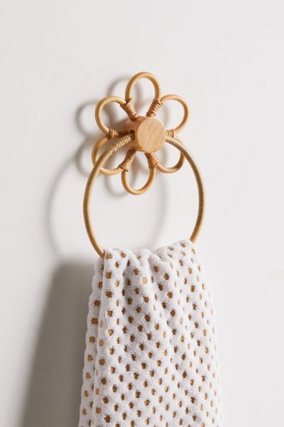 Daisy Rattan Towel Ring