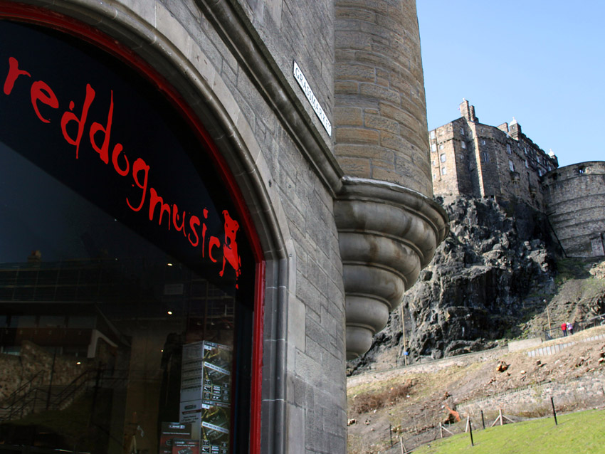 Red Dog Music, situated in the shadow of Edinburgh Castle.