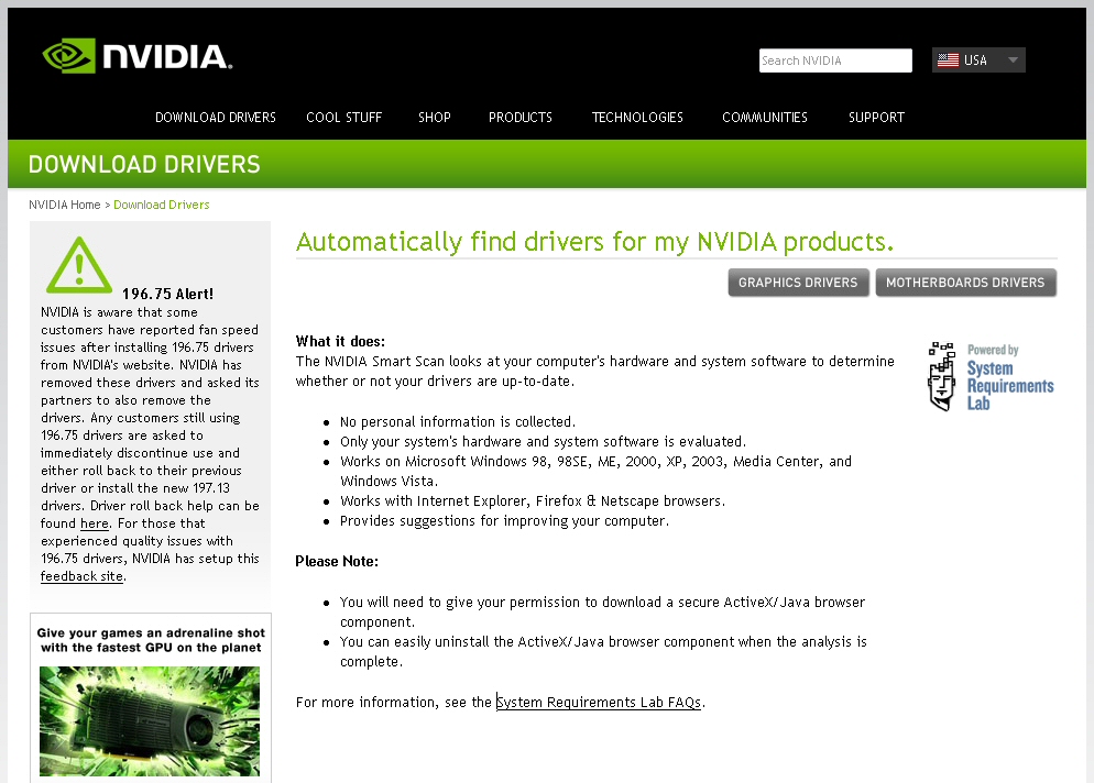 Nvidia smart scan