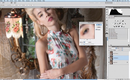 Retouch images with frequency separation: step 1