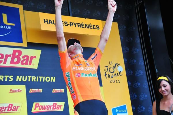 Samuel S&aacute;nchez (Euskaltel-Euskadi) savours his first Tour de France stage win.