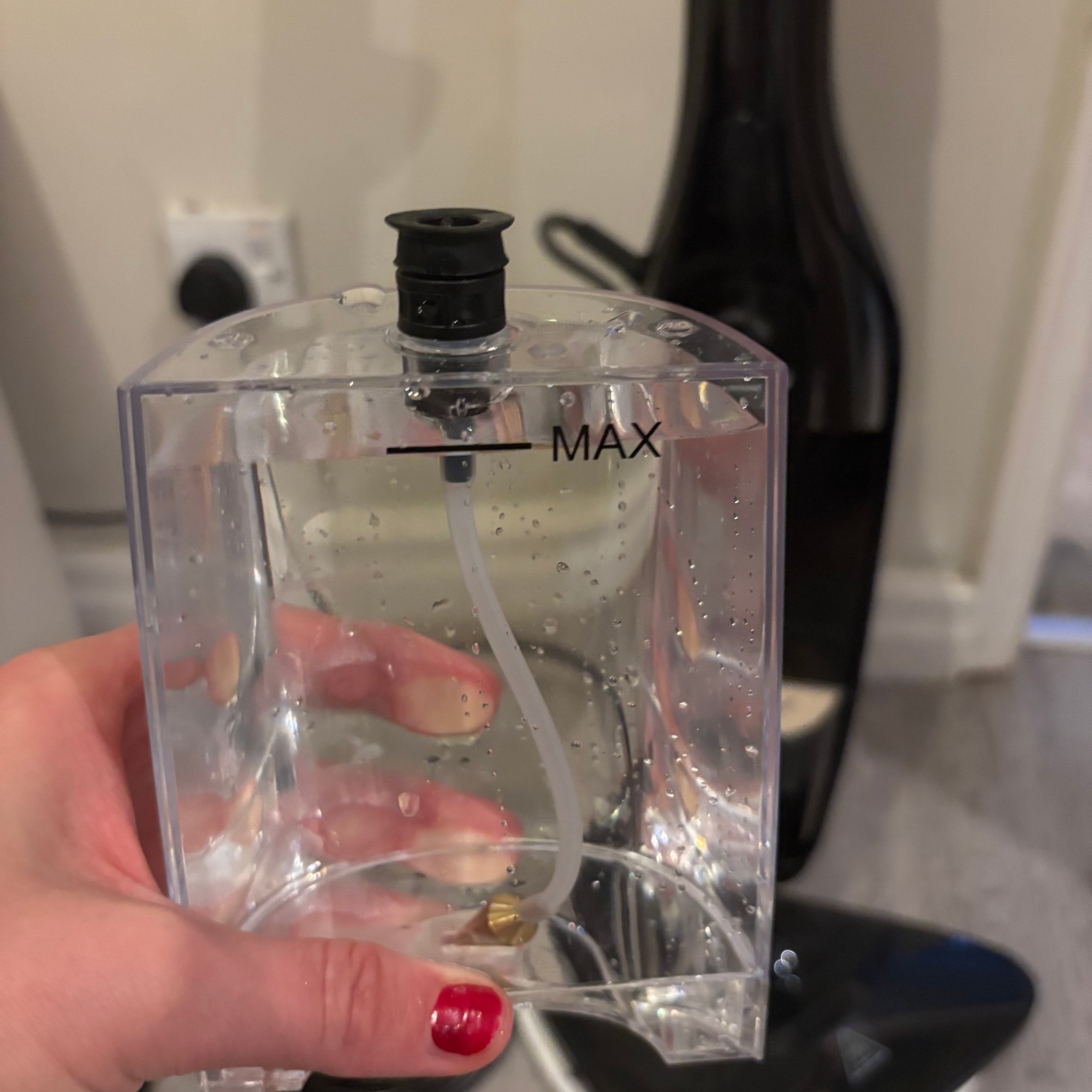 Lakeland 2-in-1 Steam Mop water tank filled with clean water