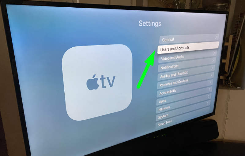Экран настроек Apple TV 4K