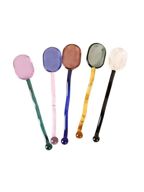 5 Pieces Glass Spoons 
