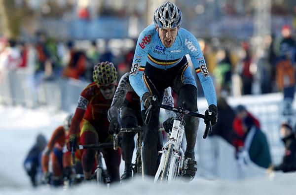 Vervecken pushes the pace up the hill.
