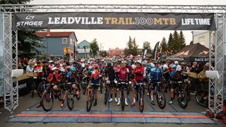 Riders at the start of the Leadville Trail 100 MTB race