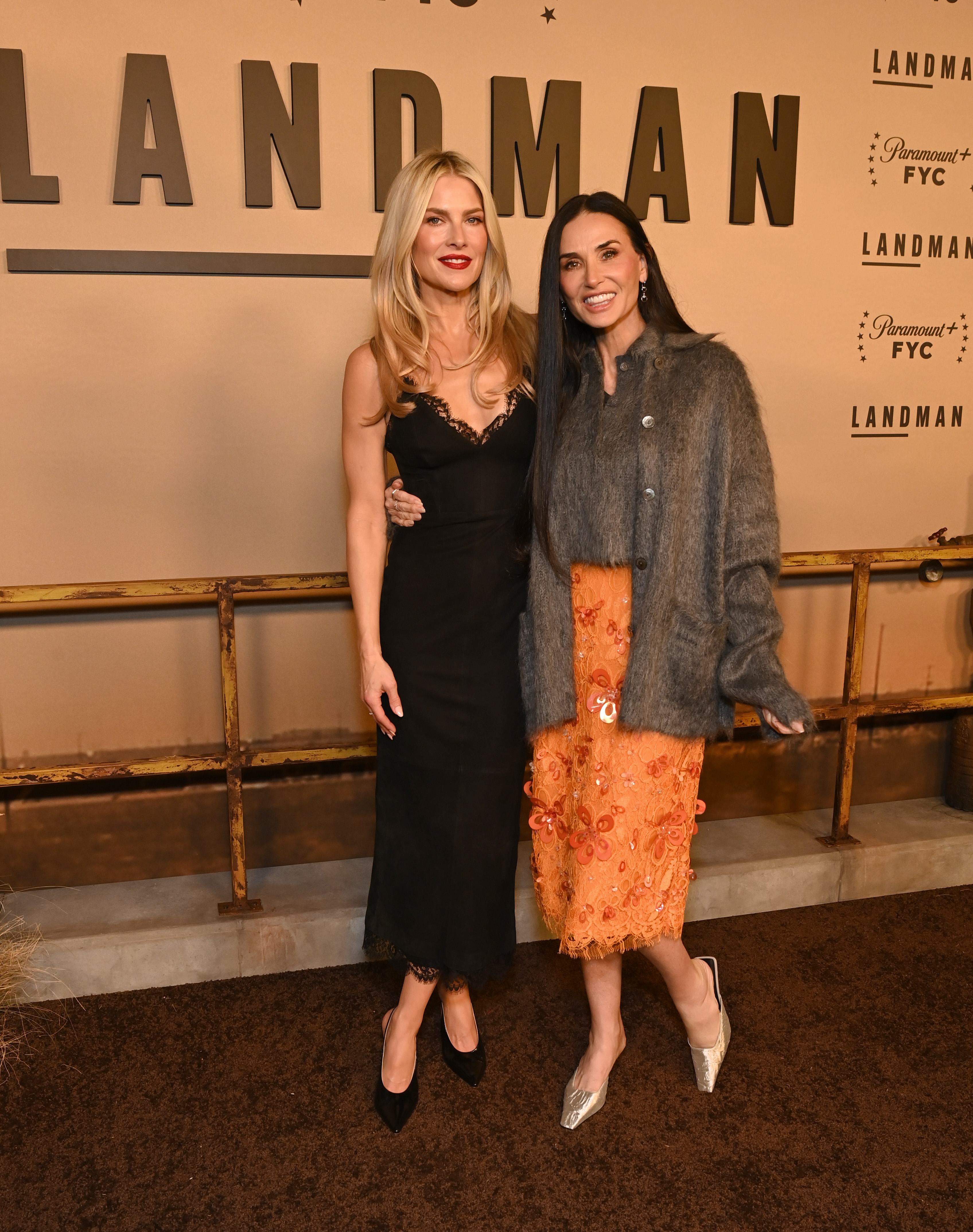 WEST HOLLYWOOD, CALIFORNIA - DECEMBER 13: (L-R) Ali Larter and Demi Moore attend "Landman" S2 FYC Event In LA at Pacific Design Center on December 13, 2025 in West Hollywood, California. (Photo by Jon Kopaloff/Getty Images for Paramount+)