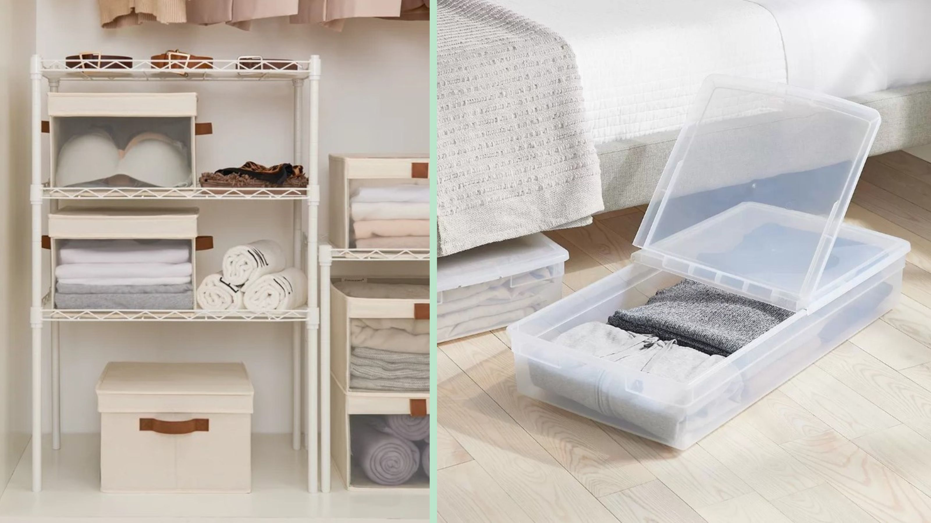 Plastic Clothes Storage Bins Large Capacity Storage Bins for Closets  Wardrobes Shelves