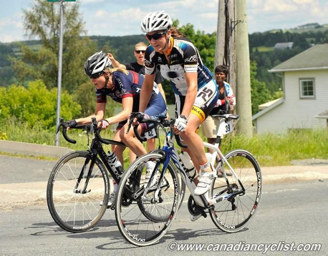 Josee Heppell (Iris) and Kristine Brynjolfson (Trek Red Truck Racing) take up the chase