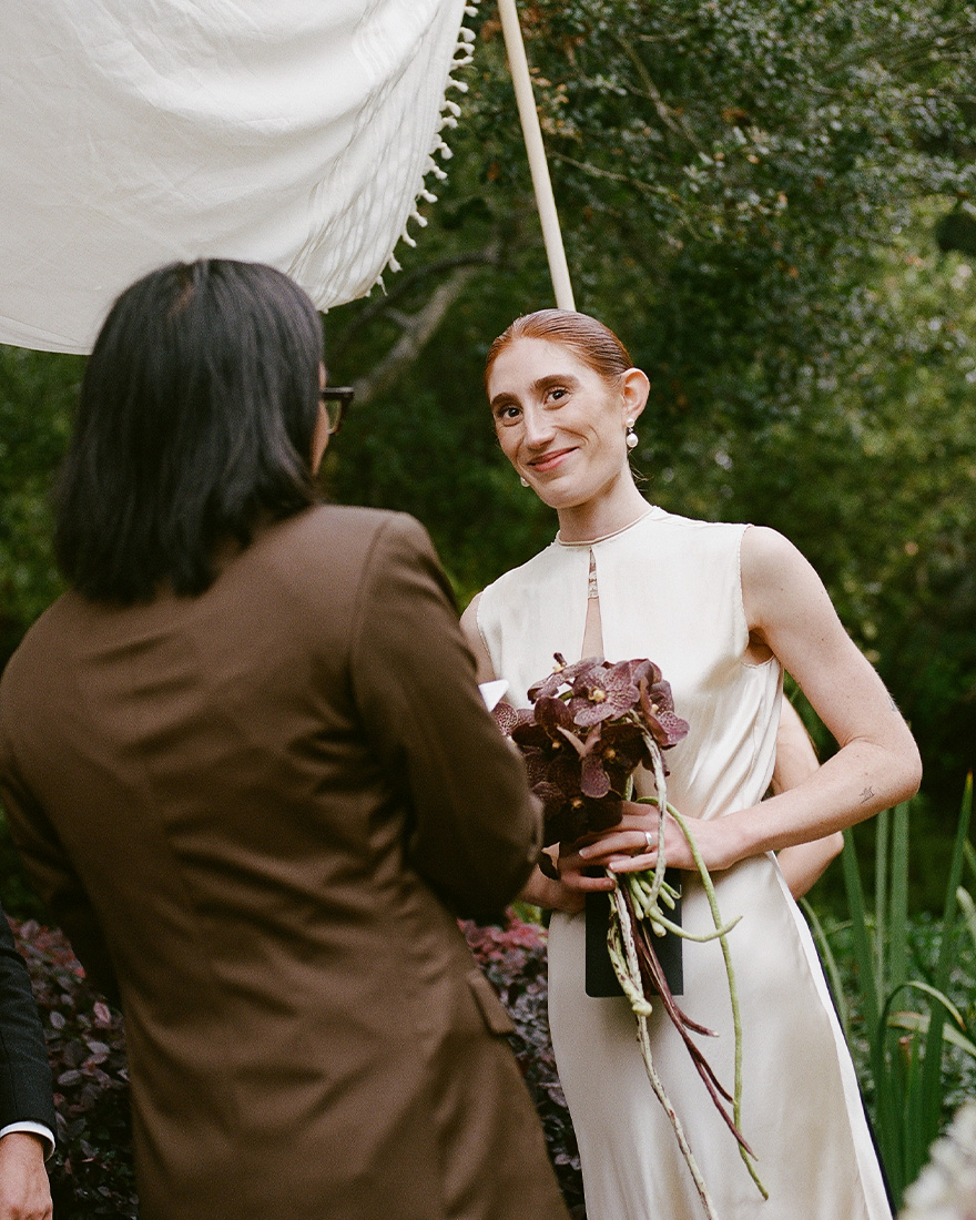 Images of sophia and mik at their ceremony.