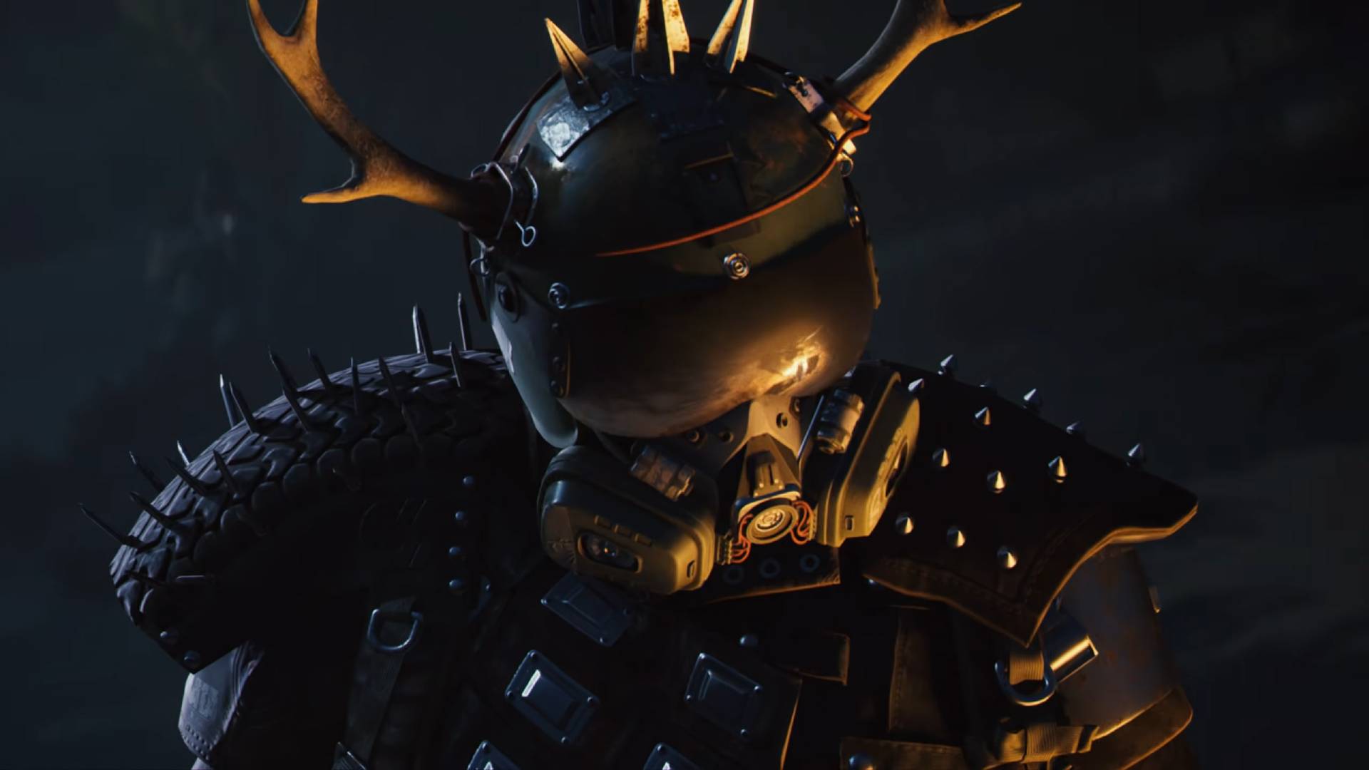 Arc Raiders Reaver Set trailer screenshot shows someone wearing spiky armor with antlers.