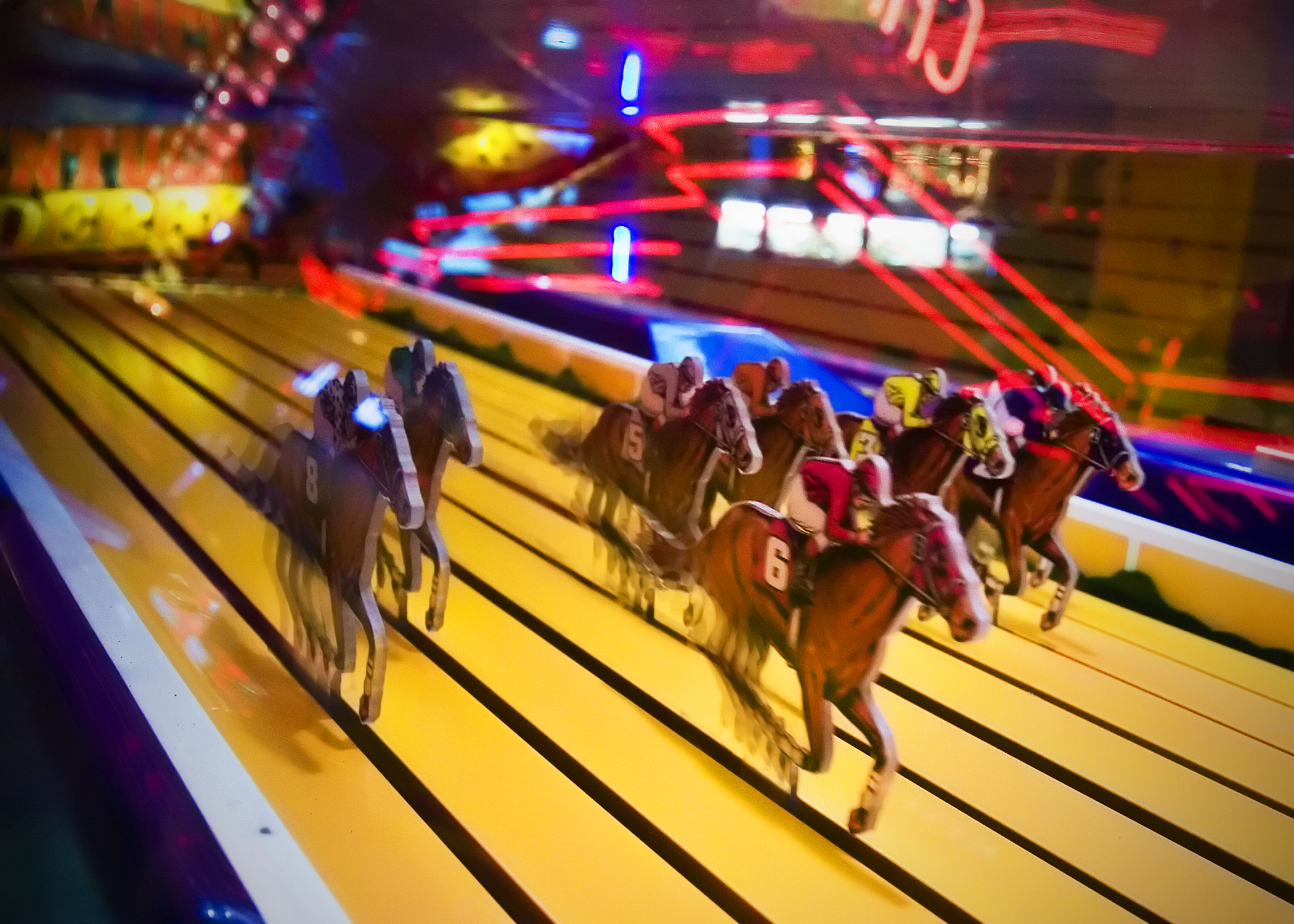 Amusement arcade horse race game.