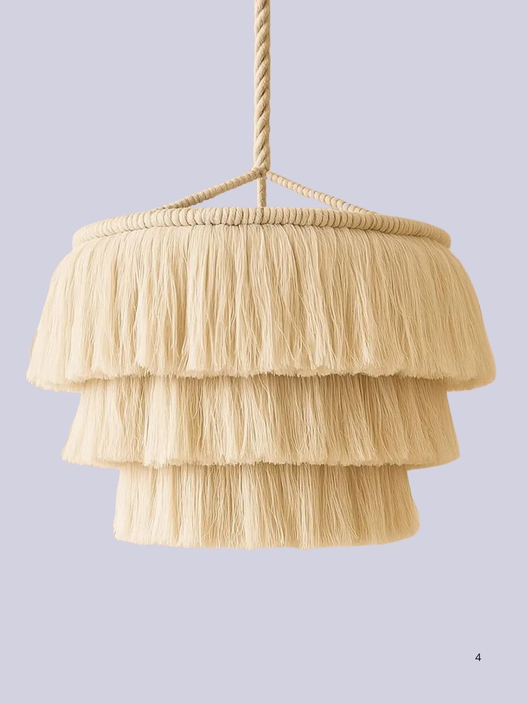 SolumisStore, Boho Macrame Pendant Light With Cotton Fringe