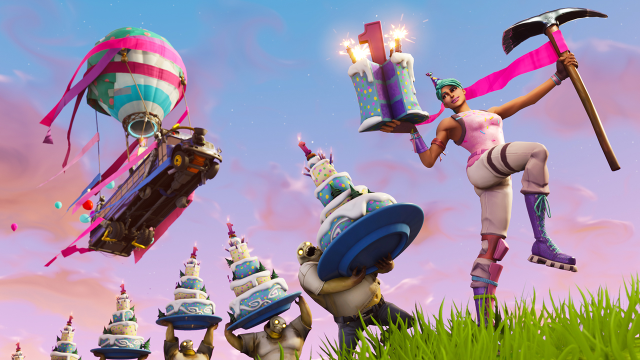 fortnite birthday event is live now complete with new challenges rewards and the best battle bus ever gamesradar - fortnite pool party back bling