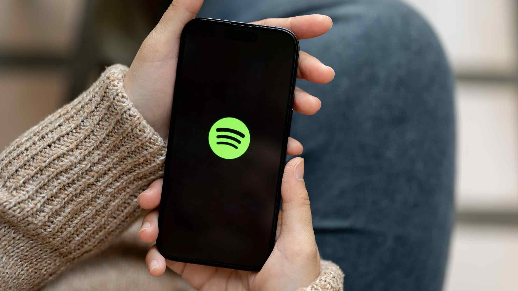 Spotify logo on a phone