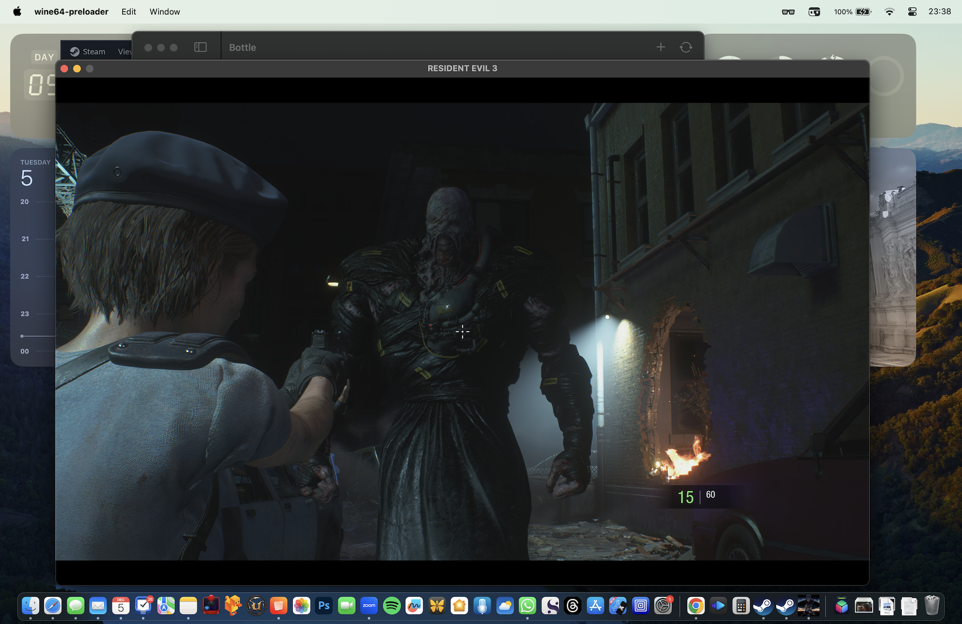 Resident Evil 3 running on Whisky on macOS