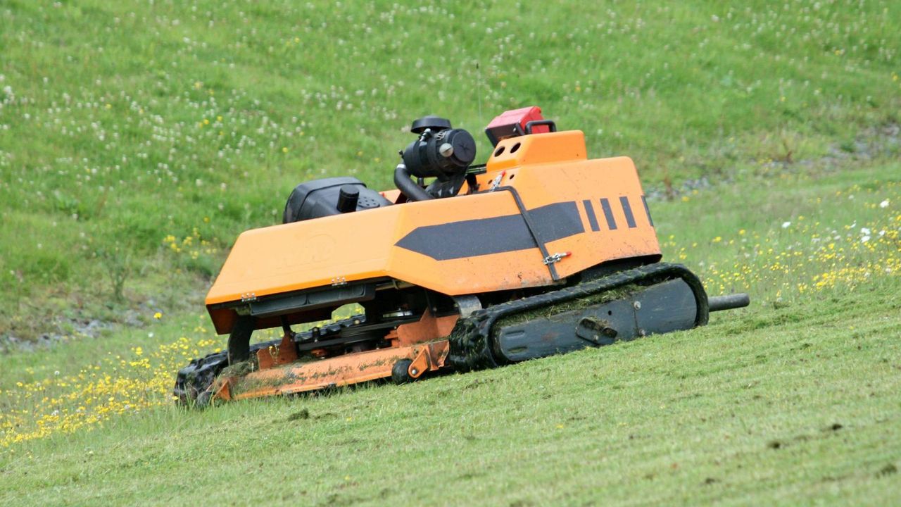 A remote controlled lawn mower