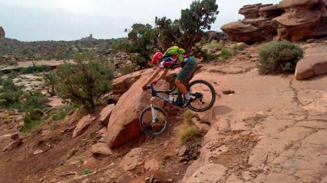 Macky Franklin plays on Amasaback in Moab