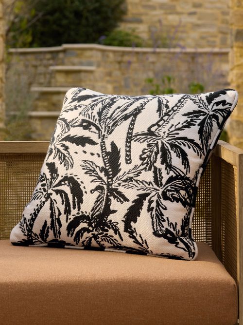 Indoor Outdoor Jacquard Palm Tree Cushion, Size 50x50