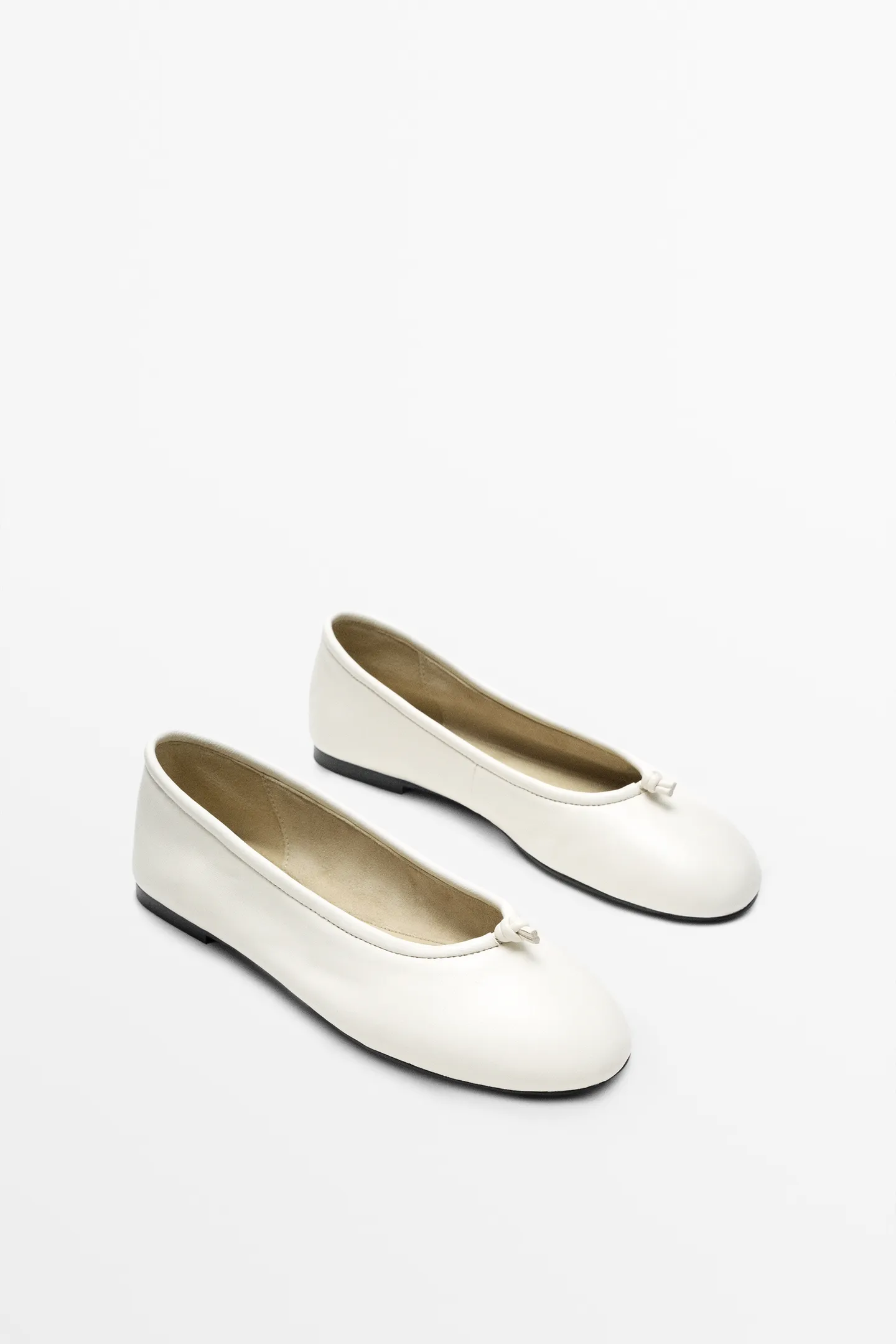 Massimo Dutti, Knotted Leather Ballet Flat