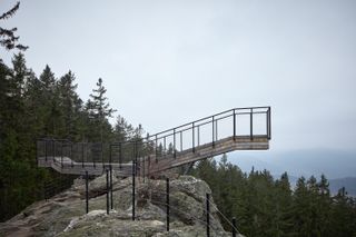 The Fox lookout structure jutting out from mountainside, by Mjölk Architects