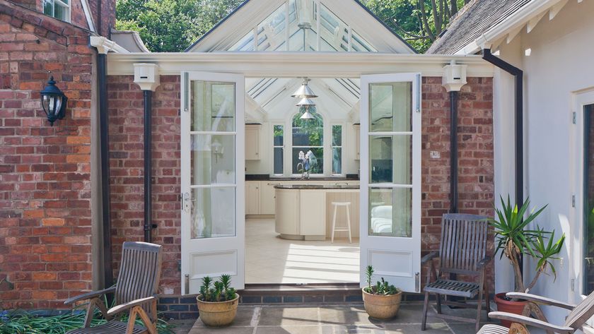 small orangery glazed link with kitchen