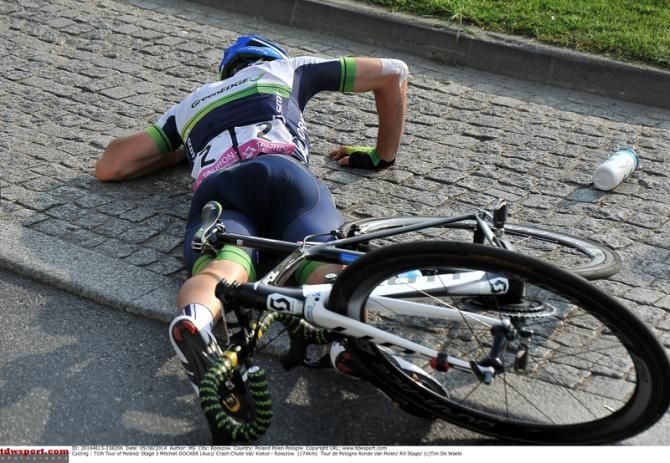 Mitch Docker (Orica-GreenEdge) takes a tumble