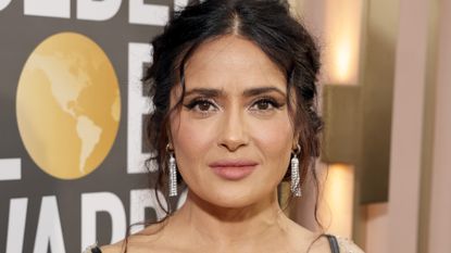 Salma Hayek arrives at the 80th Annual Golden Globe Awards held at the Beverly Hilton Hotel on January 10, 2023 in Beverly Hills, California.