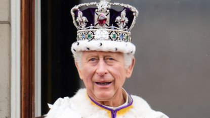 King Charles’ coronation portrait details revealed. Seen here is the King on the balcony of Buckingham Palace on his coronation day