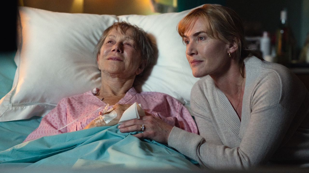 Helen Mirren and Kate Winslet are shown in Goodbye June.
