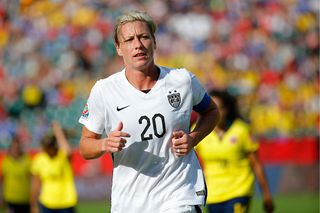 Abby Wambach #20 of the United StaAbby Wambach #20 looks on while taking on Colombia in the FIFA Women's World Cup 2015 Round of 16 match at Commonwealth Stadium on June 22, 2015 in Edmonton, Canada. (Photo by Kevin C. Cox/Getty Images)